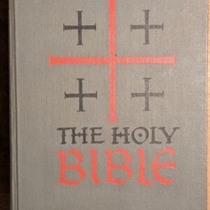 Gray and Red Cross Design Bible